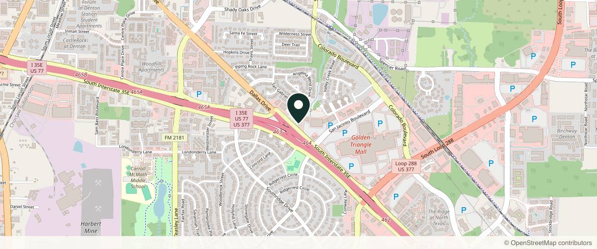 Map showing the exact location of Beleza MedSpa at 1725 S Interstate 35 #102, Denton, TX 76205, USA