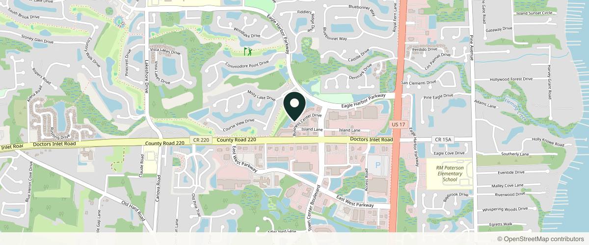 Map showing the exact location of Bella Lei Aesthetics & Optimal Wellness at 1540 Business Center Dr Ste C, Fleming Island, FL 32003, USA