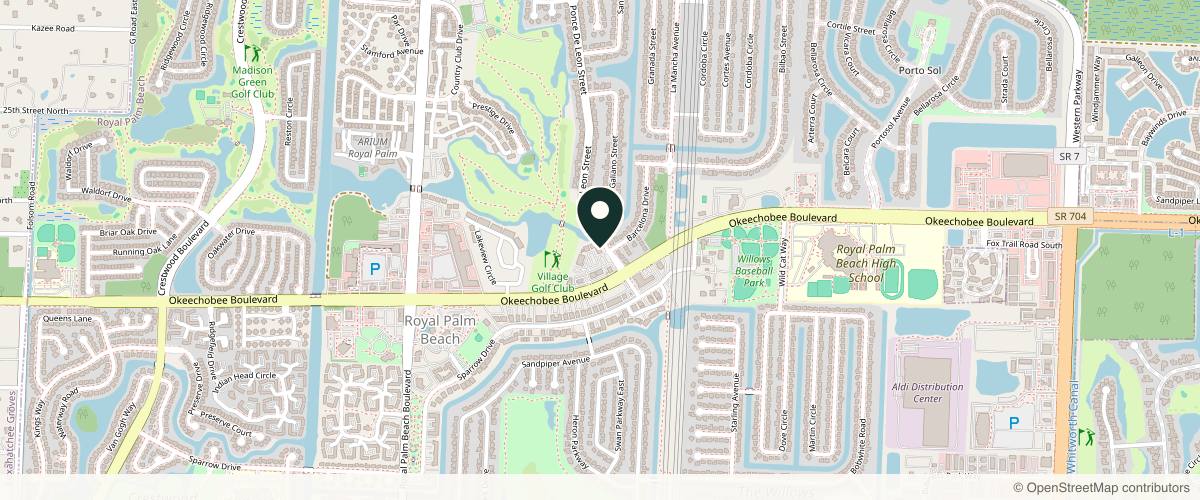 Map showing the exact location of Bella MedSpa & Wellness Clinique at 106 Ponce De Leon St Ste B, Royal Palm Beach, FL 33411, USA