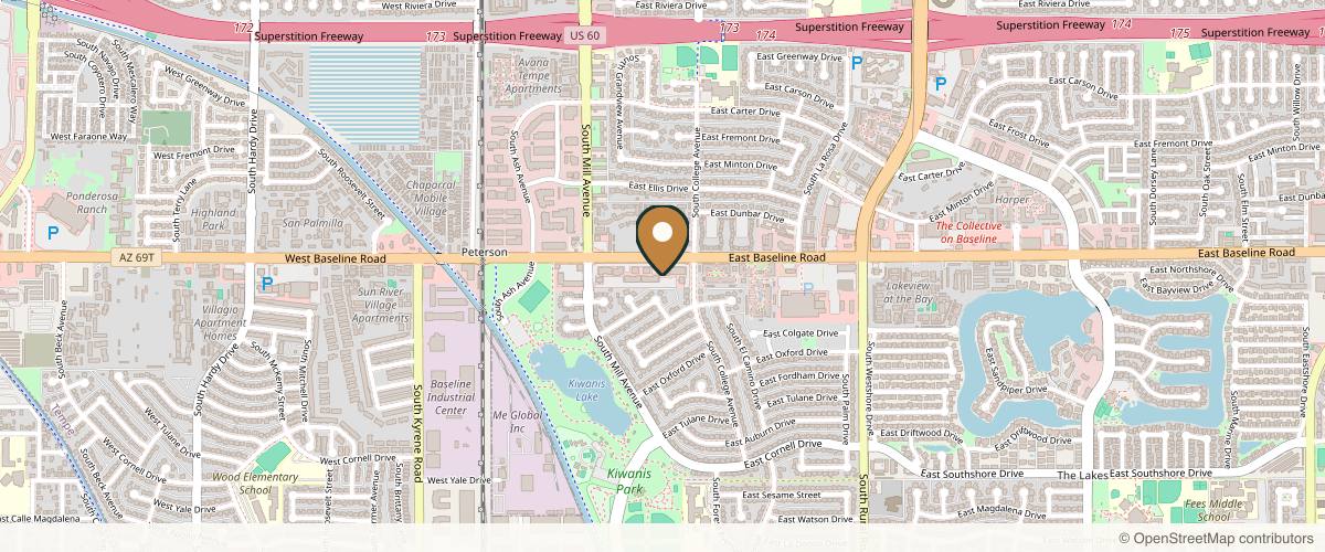 Map showing the exact location of Bella Medspa Arizona at 209 E Baseline Rd Suite E106 Office #1, Tempe, AZ 85283, USA