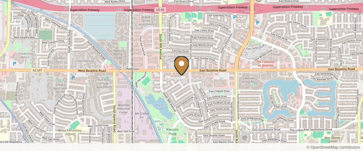 Map showing the exact location of Bella Medspa Arizona at 209 E Baseline Rd Suite E106 Office #1, Tempe, AZ 85283, USA