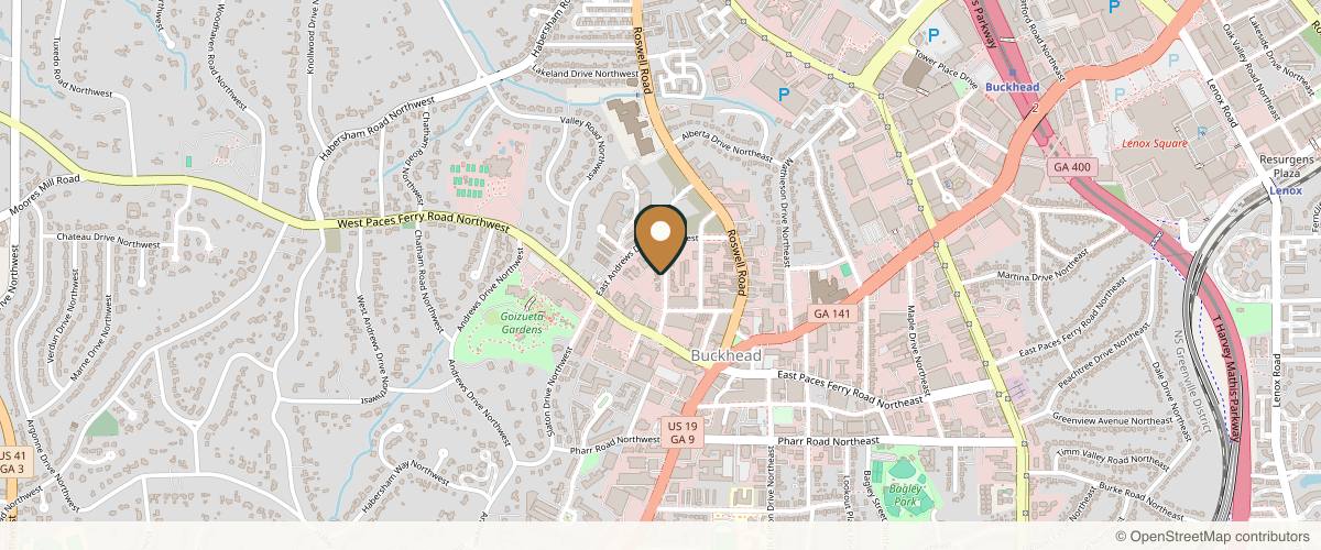 Map showing the exact location of Bella Medspa at 3216 Paces Ferry Pl NW, Atlanta, GA 30305, USA