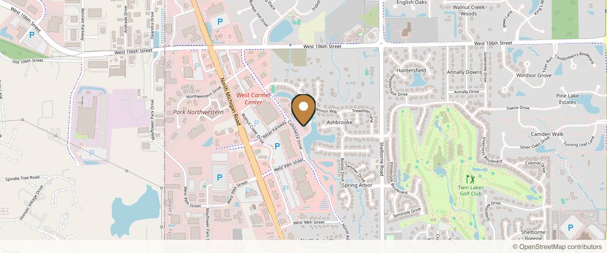 Map showing the exact location of Bella Rose Aesthetics at 10255 Commerce Dr Ste 116, Carmel, IN 46032, USA