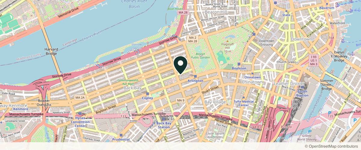 Map showing the exact location of Bella Santé Day Spa & Med Spa – Boston at 38 Newbury St 2nd Floor, Boston, MA 02116, USA