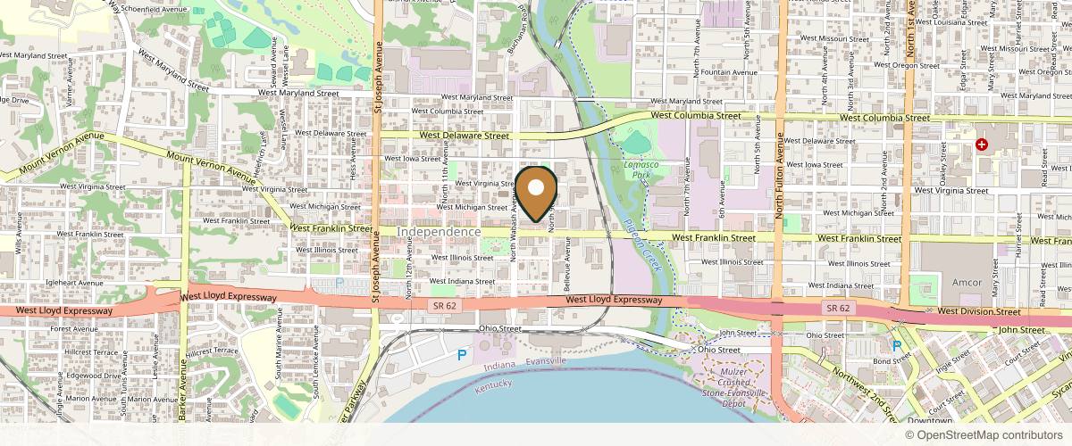 Map showing the exact location of Bella Vi Spa & Aesthetics at 1913 W Franklin St, Evansville, IN 47712, USA