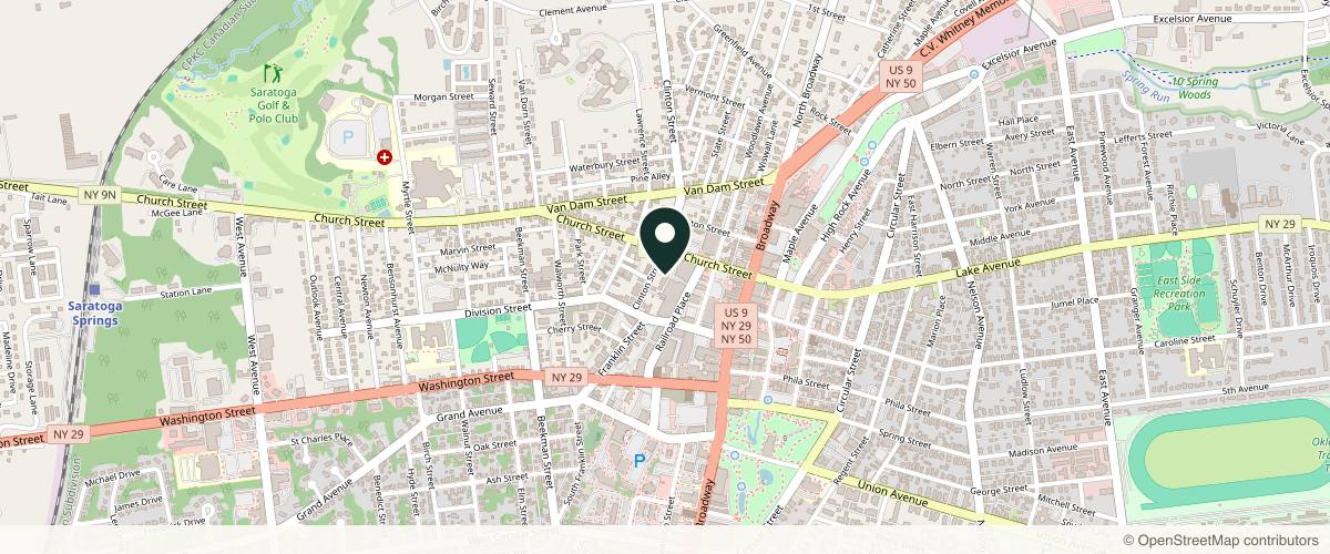 Map showing the exact location of Bellatas Medical Aesthetics at 28 Clinton St Ste 1B, Saratoga Springs, NY 12866, USA