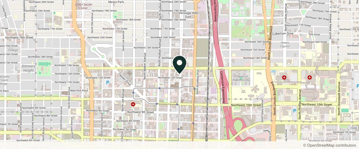 Map showing the exact location of Belle Rose Aesthetics at 1303 N Robinson Ave Ste 26, Oklahoma City, OK 73103, USA