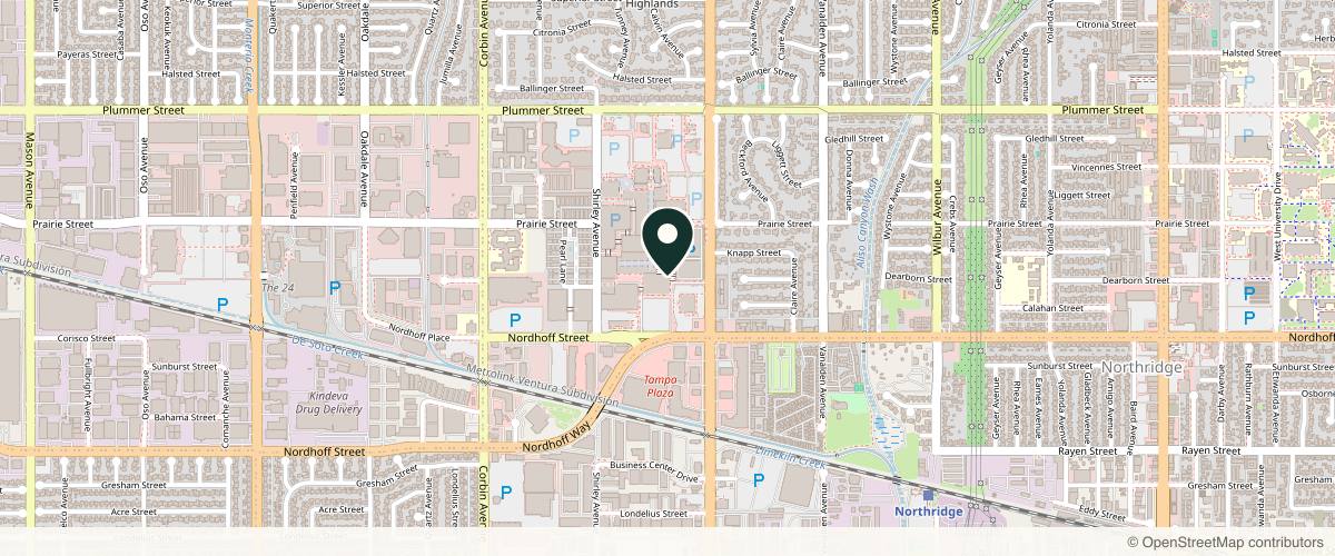 Map showing the exact location of Belle Rose LA MedSpa at 9301 Tampa Avenue, Space 565, Inside the Phenix Salon Suites, Ste 117, Northridge, CA 91324, USA