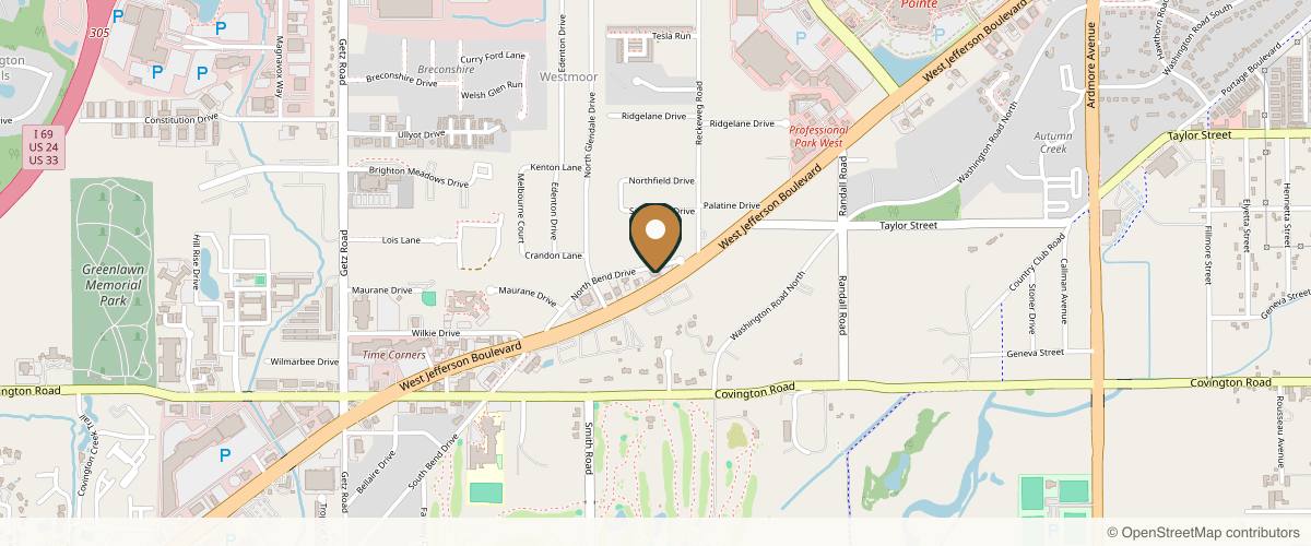 Map showing the exact location of Belle Sante Med Spa at 5010 W Jefferson Blvd, Fort Wayne, IN 46804, USA