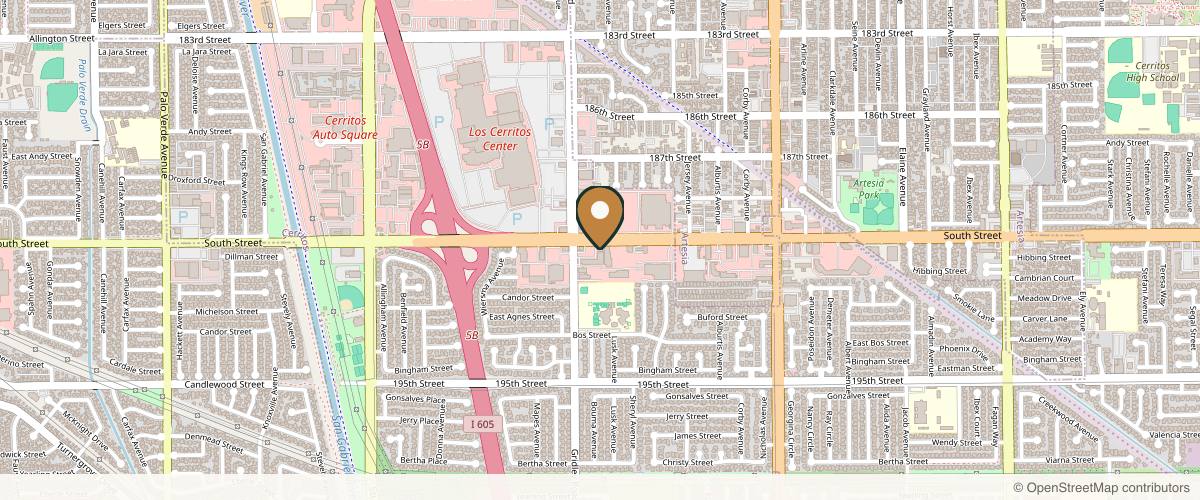 Map showing the exact location of Belle Vie Wellness & Medical Aesthetics at 11426 South St, Cerritos, CA 90703, USA