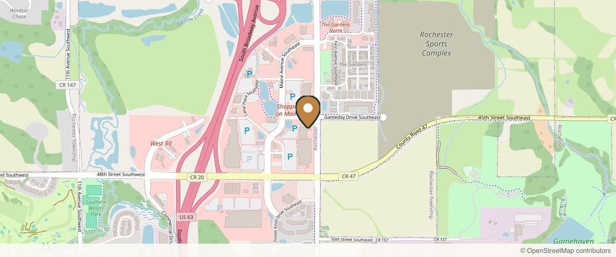 Map showing the exact location of Bellissima Aesthetics at 4530 Maine Ave SE #513, Rochester, MN 55904, USA