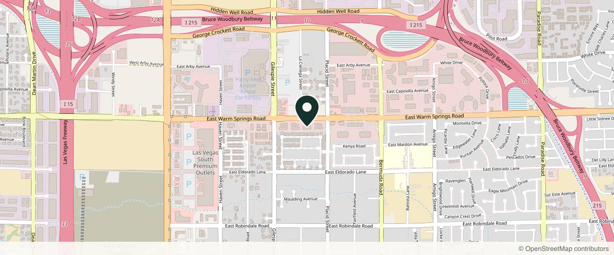Map showing the exact location of Benefit Aesthetics at 265 E Warm Springs Rd Ste 102, Las Vegas, NV 89119, USA