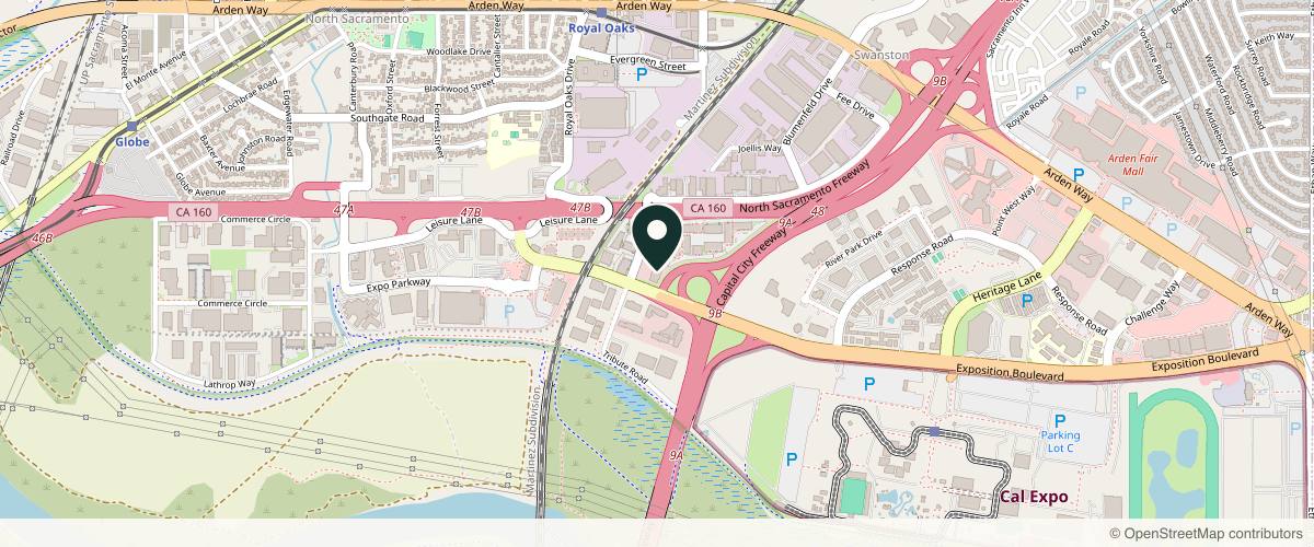Map showing the exact location of Berman Skin Institute | Medical & Cosmetic Dermatology at 1792 Tribute Rd Ste 200, Sacramento, CA 95815