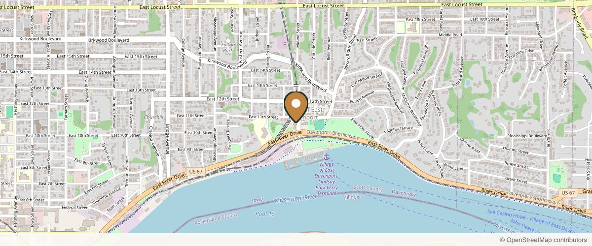 Map showing the exact location of Bespoke Beauty and Body at 1020 Mound St, Davenport, IA 52803, USA