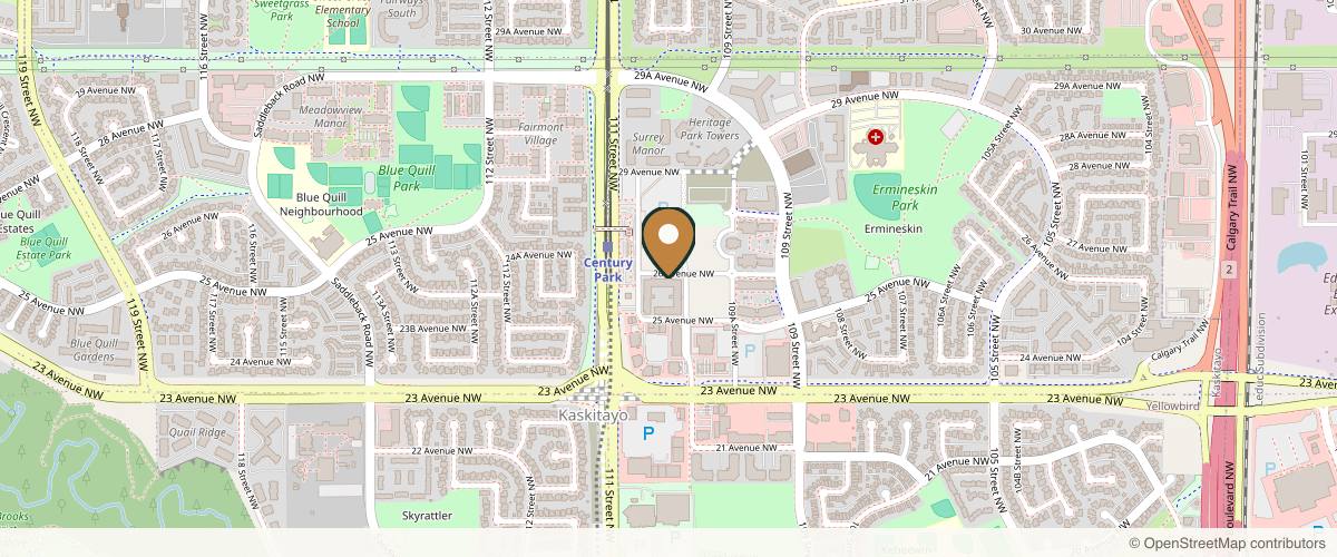 Map showing the exact location of Bespoke Beauty by Nurse Sheena at 11011 26 Ave NW, Edmonton, AB T6J 5V3, Canada