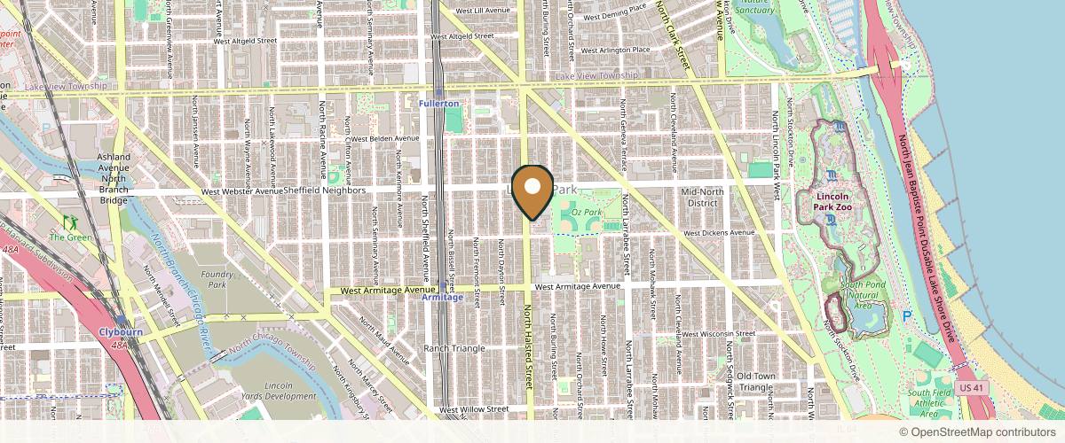 Map showing the exact location of Better Med Spa & Wellness at 2117 N Halsted St, Chicago, IL 60614, USA
