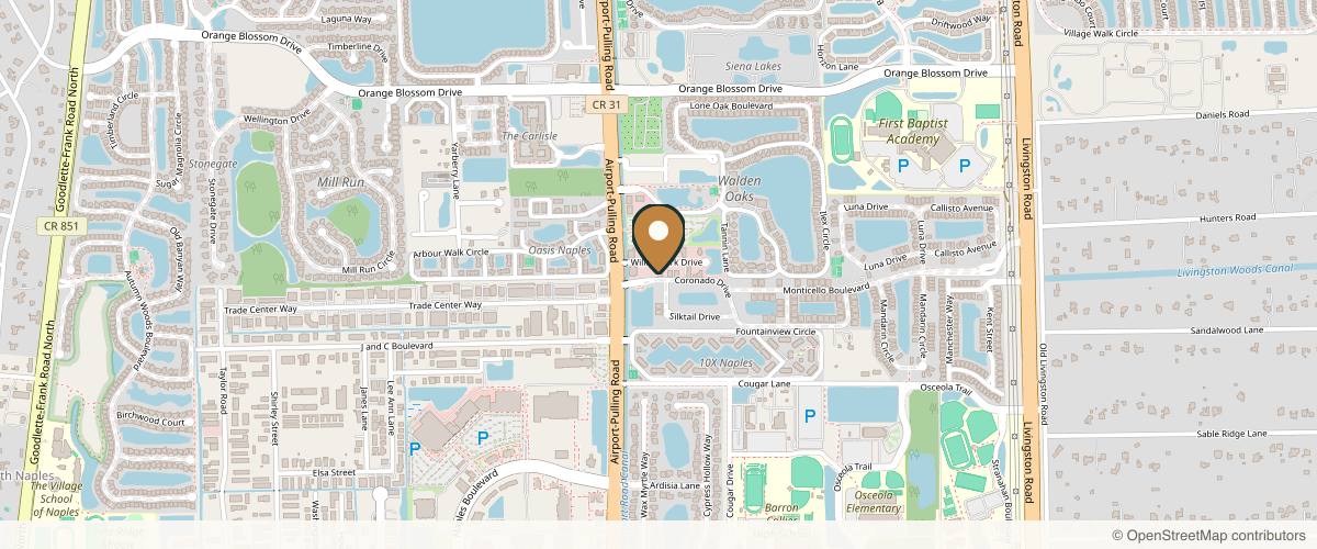 Map showing the exact location of BeU Medical Spa Naples at 6622 Willow Park Dr #202, Naples, FL 34109, USA
