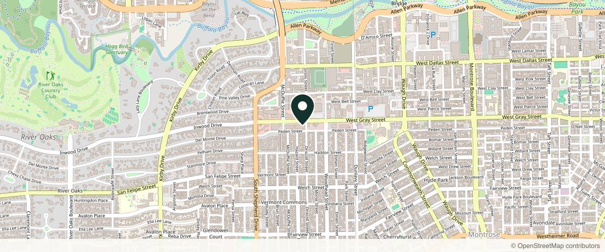 Map showing the exact location of Beverly Hills Rejuvenation Center Houston - River Oaks at 1955 W Gray St, Houston, TX 77019, USA