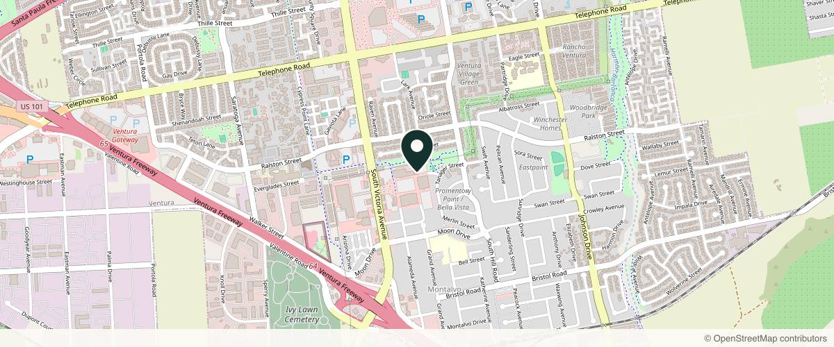 Map showing the exact location of beyond AESTHETICS at 1752 S Victoria Ave B, Ventura, CA 93003, USA