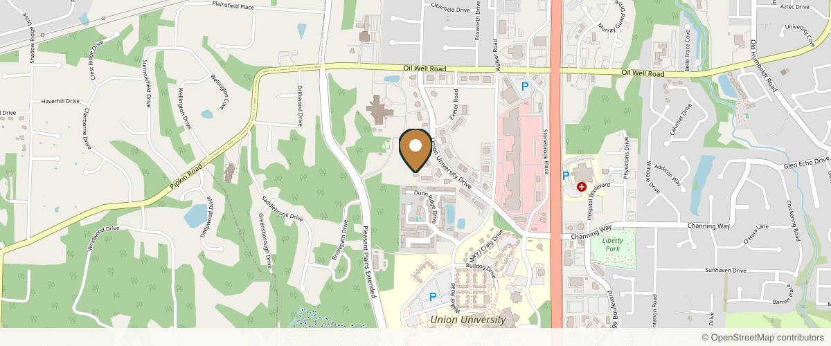 Map showing the exact location of BH Social Med Spa and Salon at 1356 Union University Dr Ste B, Jackson, TN 38305, USA