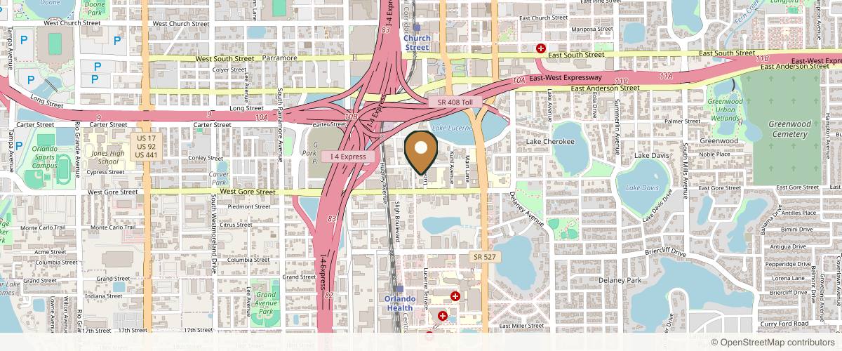 Map showing the exact location of Bijoux Med Spa at 810 Lucerne Ter, Orlando, FL 32801, USA
