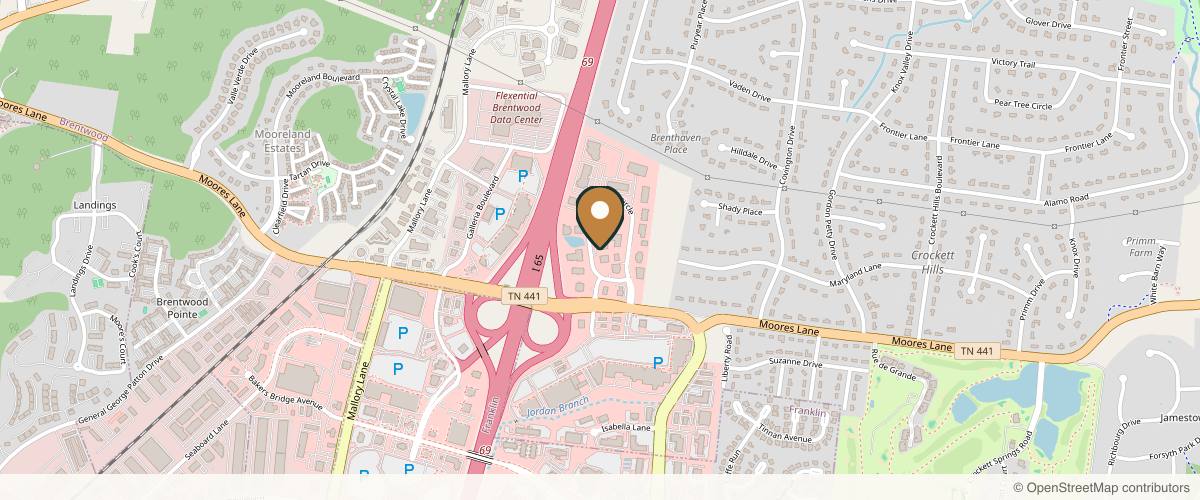 Map showing the exact location of Binhlam Aesthetics at 1649 Westgate Circle, Suite 200, Brentwood, TN 37027