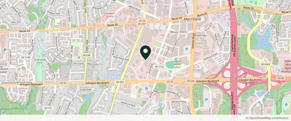 Map showing the exact location of Bitar Cosmetic Surgery Institute & Medspa at 3023 Hamaker Ct #109, Fairfax, VA 22031, USA