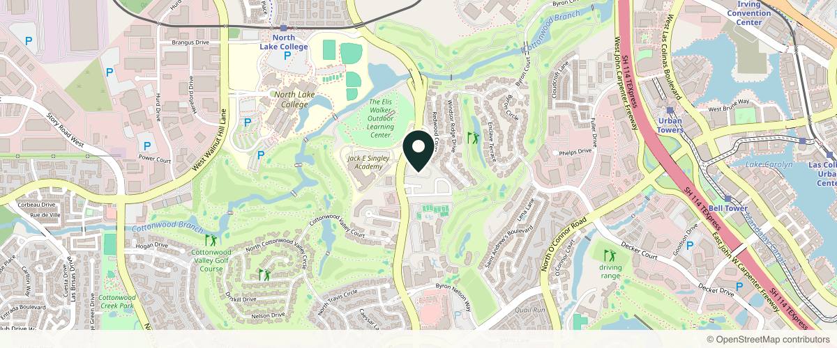 Map showing the exact location of Blackburn Woolfolk Dermatology, PLLC at 4520 N MacArthur Blvd #100, Irving, TX 75038