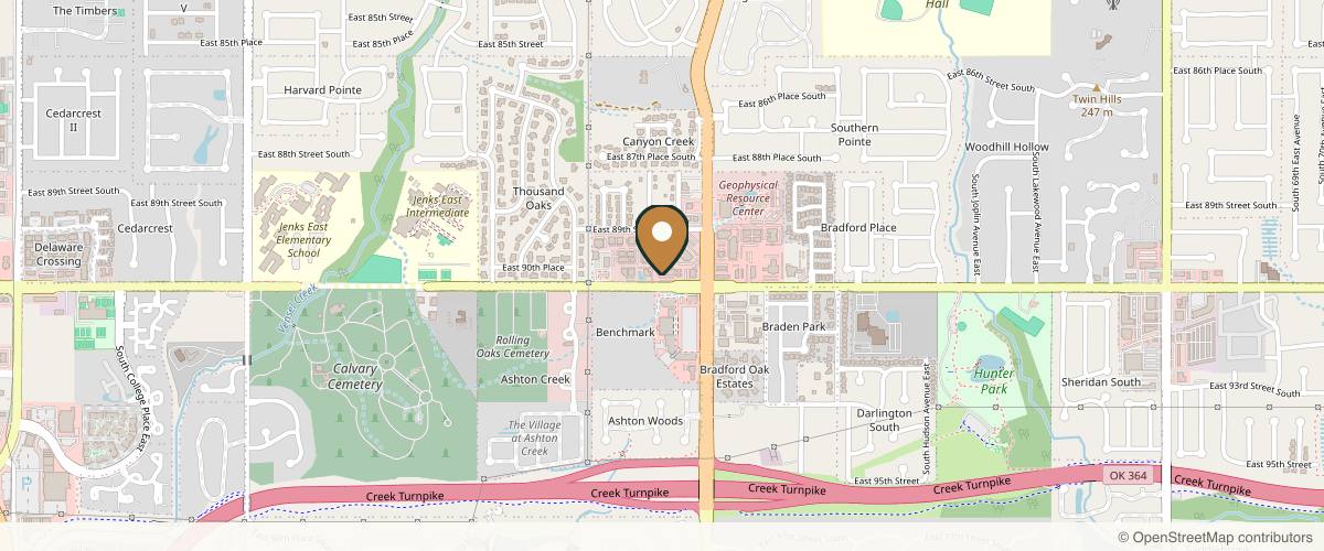 Map showing the exact location of Blank Med Spa (south) at 4785 E 91st St B, Tulsa, OK 74137, USA