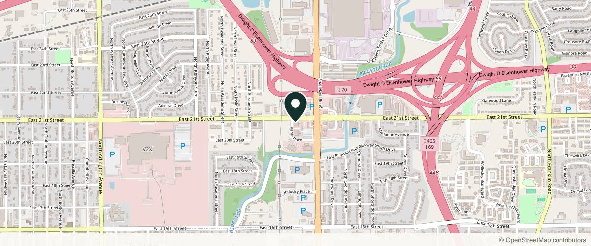 Map showing the exact location of Bliss Medical Spa at 2060 Shadeland Ave #115, Indianapolis, IN 46219, USA