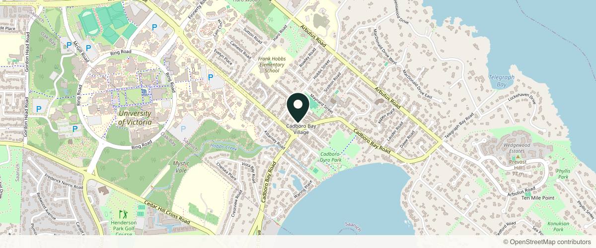 Map showing the exact location of Bliss Spa & Wellness at 2569 Penrhyn St, Victoria, BC V8N 1G2, Canada