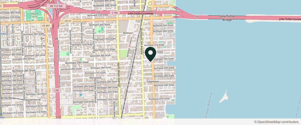 Map showing the exact location of Blonde Girl Aesthetics by Dr. Alex, DNP at 2800 Biscayne Blvd Unit 303, Miami, FL 33137, USA