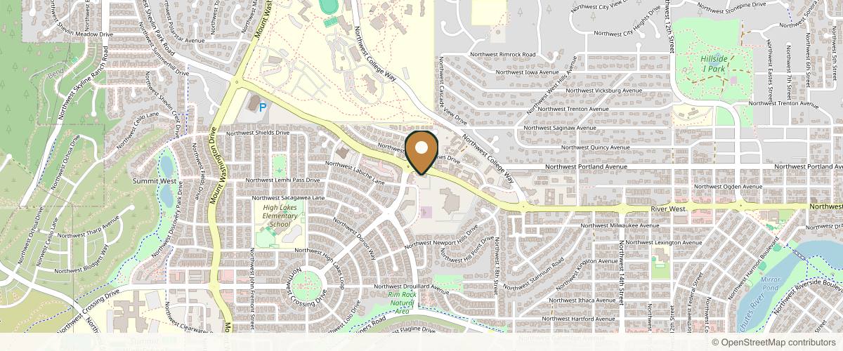 Map showing the exact location of Bloom Aesthetics at 2230 NW Labiche Ln Ste 110, Bend, OR 97703, USA