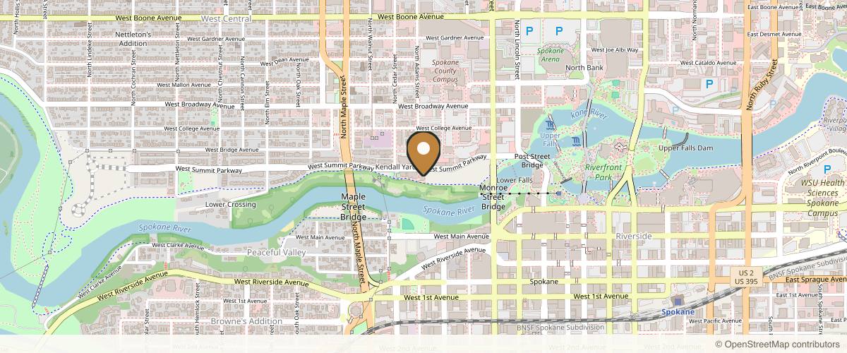 Map showing the exact location of Bloom Aesthetics by Zelda at 1227 W Summit Pkwy Ste A, Spokane, WA 99201, USA
