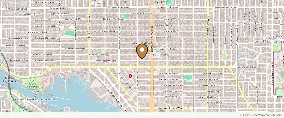 Map showing the exact location of Blue Haven Medical Spa Ballard at 1546 NW 56th St, Seattle, WA 98107, USA