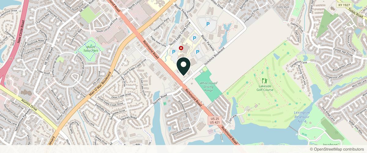 Map showing the exact location of Bluegrass Dermatology at 3475 Richmond Rd Unit 200, Lexington, KY 40509