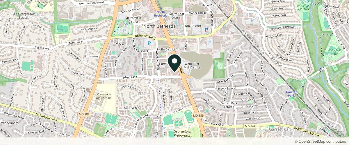 Map showing the exact location of BlueInGreen MedSpa at 11200 Rockville Pike Ste 205, North Bethesda, MD 20852, USA