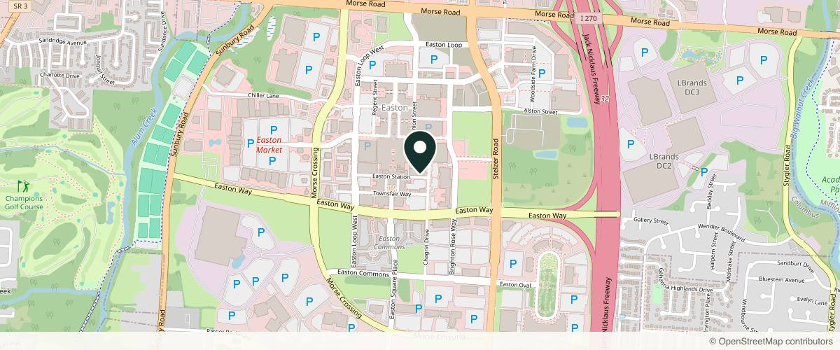 Map showing the exact location of Blush Aesthetics at 4030 Easton Station Ste e 230, Columbus, OH 43219, USA