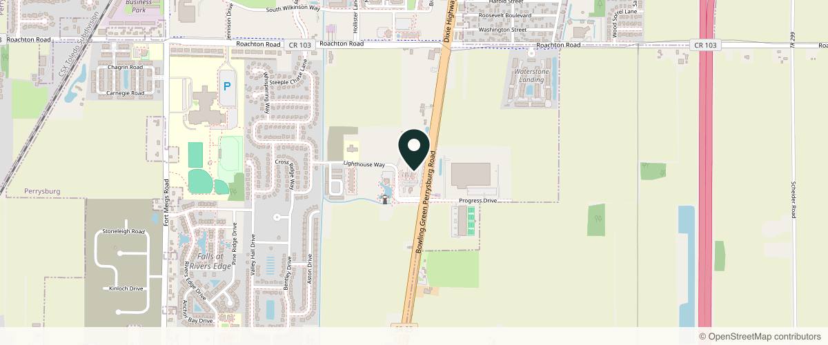 Map showing the exact location of Blush Aesthetics at 7015 Lighthouse Way #300, Perrysburg, OH 43551, USA