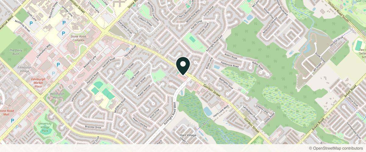 Map showing the exact location of Body And Face Spa at 951 Gordon St, Guelph, ON N1G 4S1, Canada