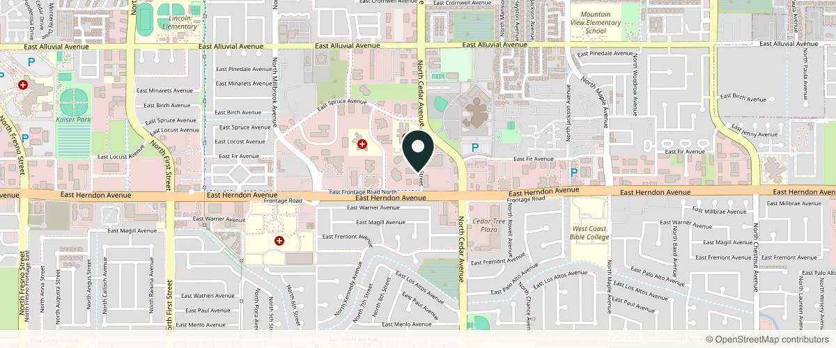 Map showing the exact location of Body del Sol Aesthetics at 1648 E Herndon Ave Ste 106, Fresno, CA 93720, USA