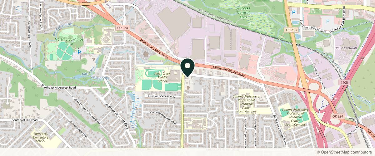 Map showing the exact location of Body Shop Med-Aesthetic at 6902 SE Lake Rd #203, Milwaukie, OR 97267, USA
