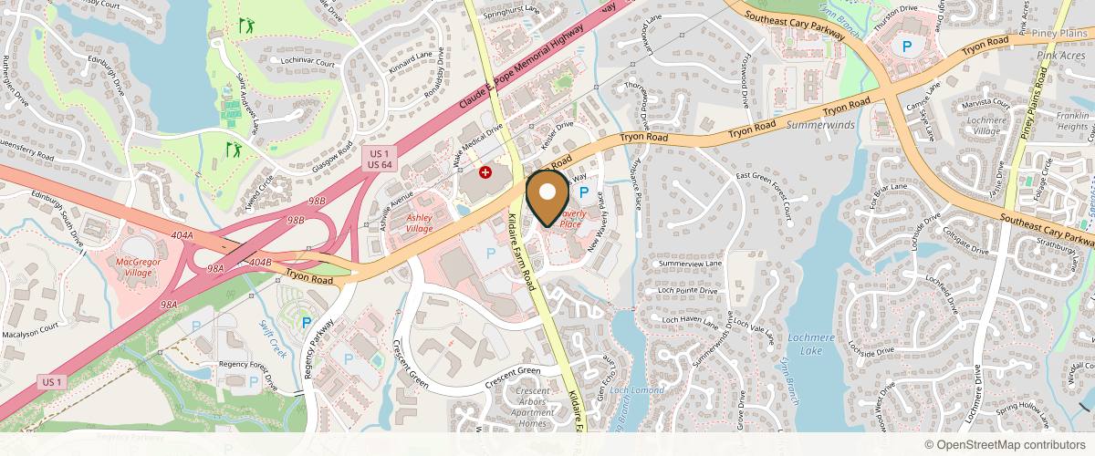 Map showing the exact location of BodyLase Med Spa | Cary at 302 Colonades Way Ste 205, Cary, NC 27518, USA