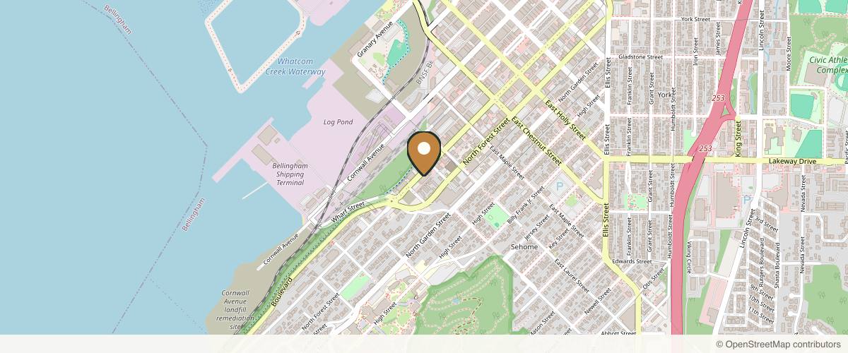 Map showing the exact location of Bohème Aesthetics and Wellness at 902 N State St Ste 102, Bellingham, WA 98225, USA