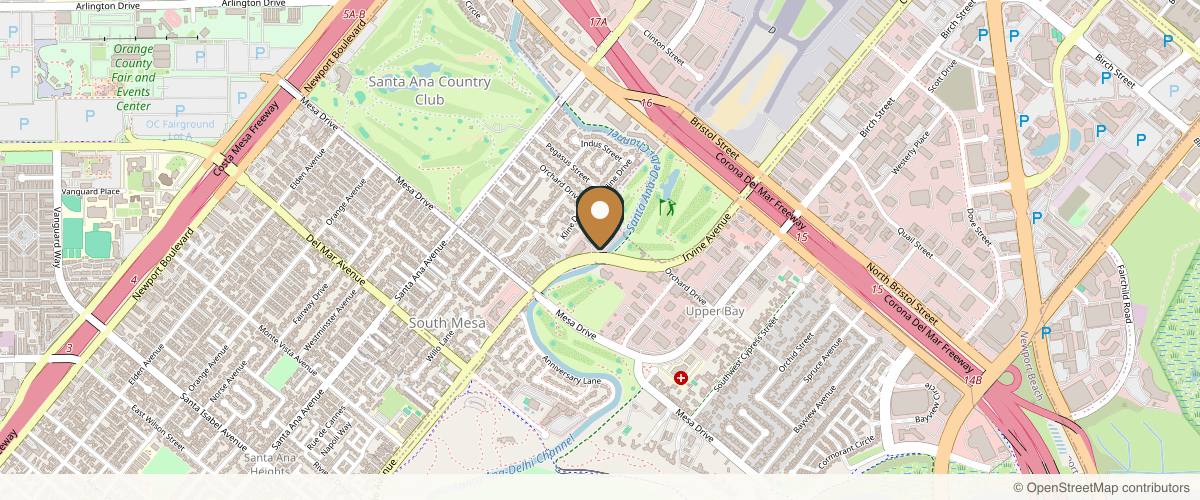 Map showing the exact location of Bonakdar Aesthetics at 20321 Irvine Ave Ste F3, Newport Beach, CA 92660, USA