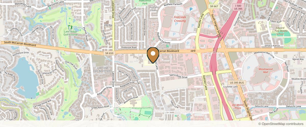 Map showing the exact location of Bonaldi Aesthetics at 6630 S McCarran Blvd Ste B20, Reno, NV 89509, USA