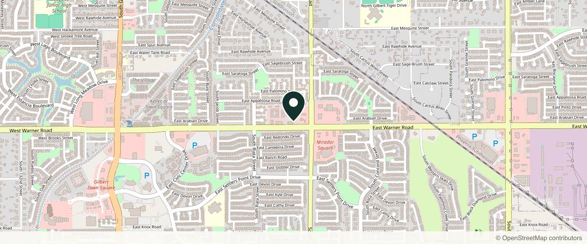 Map showing the exact location of Bonita Aesthetics & Wellness at 732 E Warner Rd Ste 6, Gilbert, AZ 85296, USA
