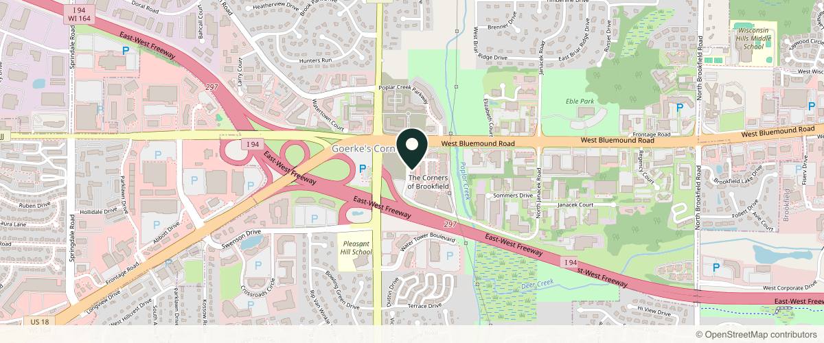 Map showing the exact location of Bonness Body & Face Medi Spa at 280 N Lord St, Brookfield, WI 53045, USA
