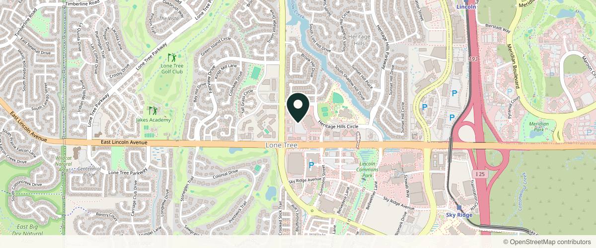 Map showing the exact location of Boost Med Spa & Wellness at 9227 Lincoln Ave Suite 700, Studio 119, Lone Tree, CO 80124, USA