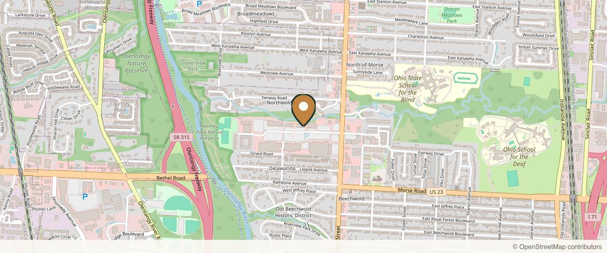 Map showing the exact location of Boss Gal Beauty Bar - Clintonville at 122 Graceland Blvd, Columbus, OH 43214, USA